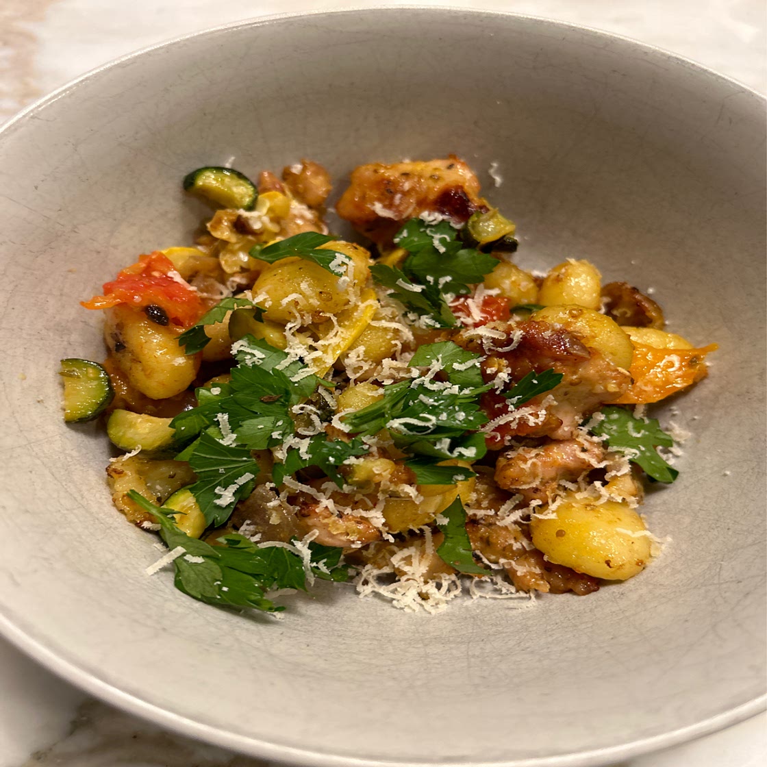 Sheet Pan Gnocchi with Roasted Summer Vegetables & Chicken Sausage
