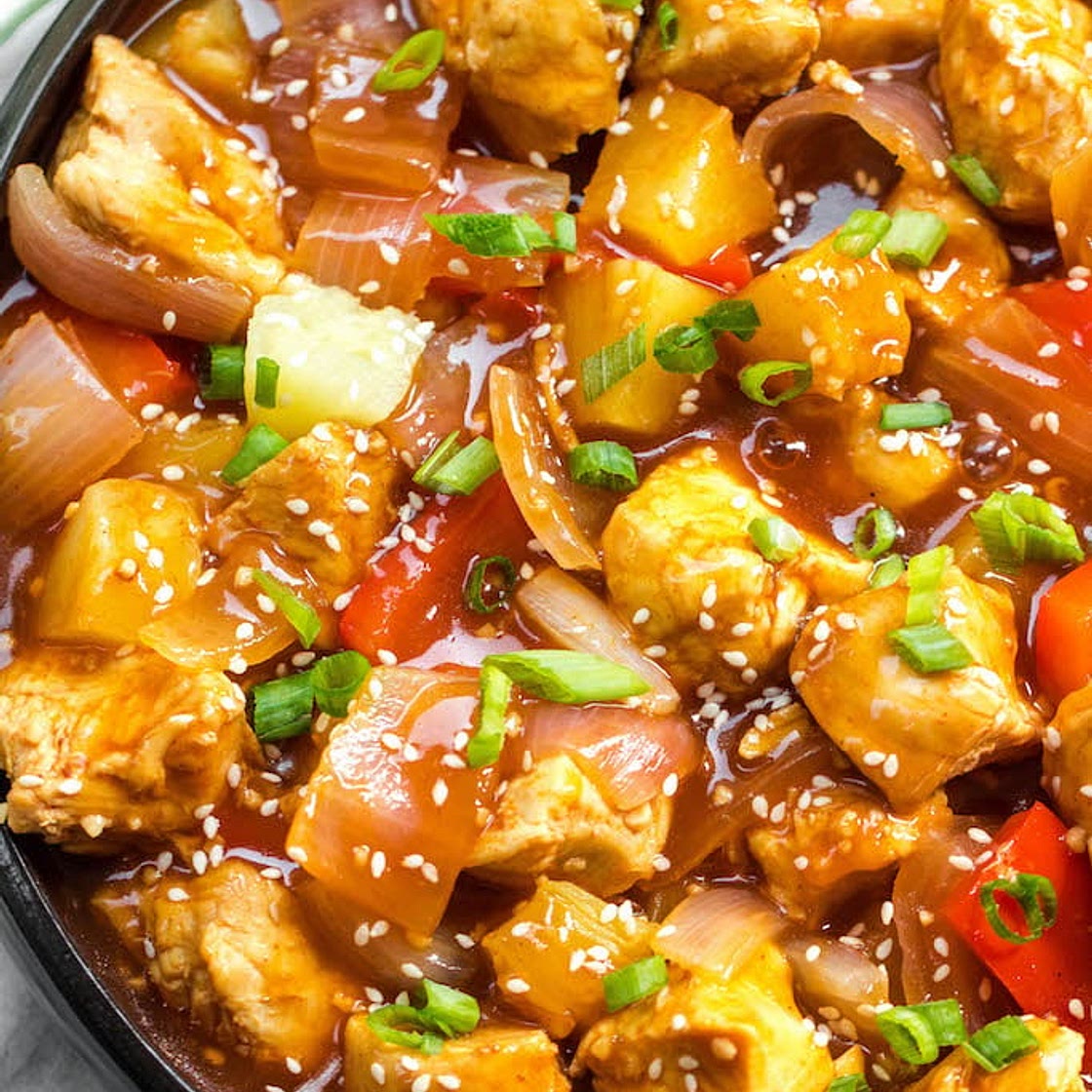 Whole30 Instant Pot Sweet & Sour Chicken (Paleo, GF, Skillet Instructions)
