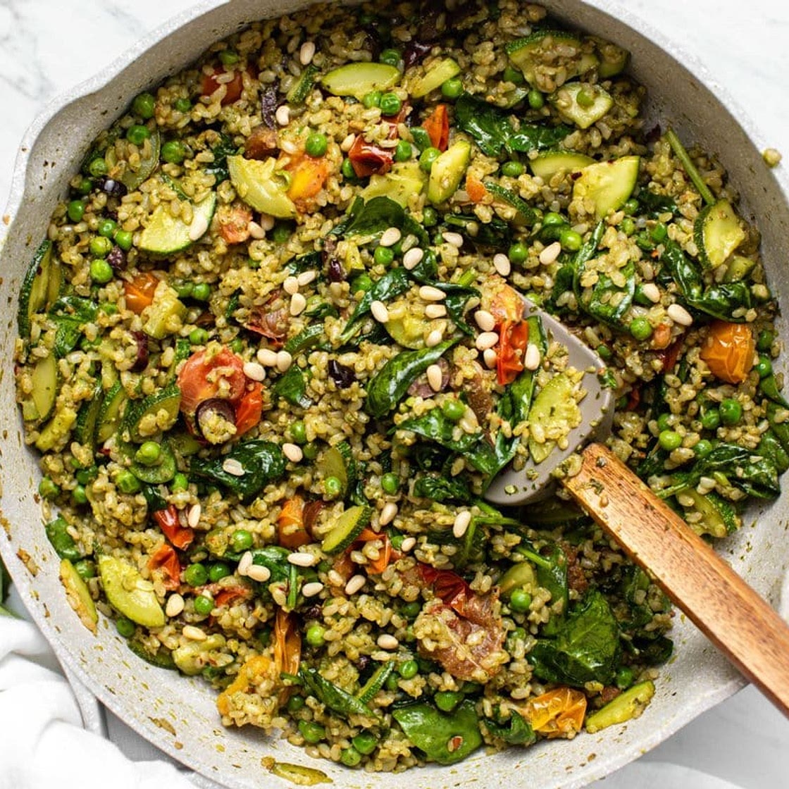 Pesto Fried Rice with Vegetables