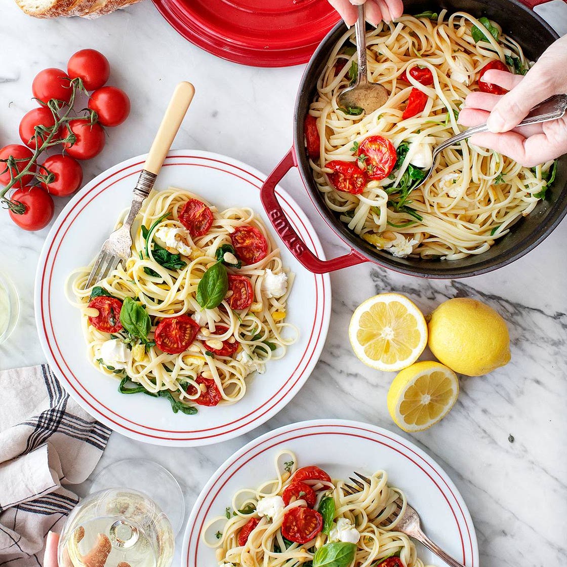 Linguine with Lemon & Tomatoes