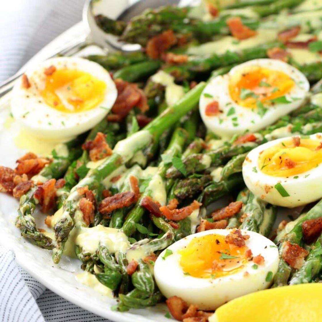 Asparagus Egg and Bacon Salad with Dijon Vinaigrette