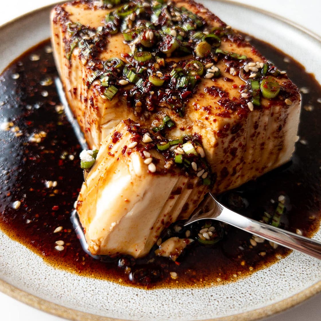 Silken Tofu with Sweet Chili Soy Sauce
