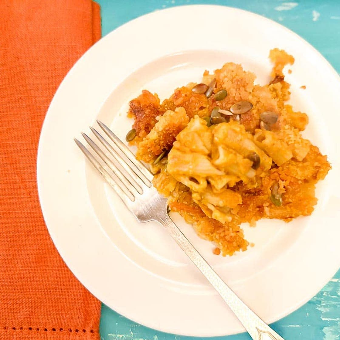 Low FODMAP Sheet Pan Pumpkin Mac and Cheese