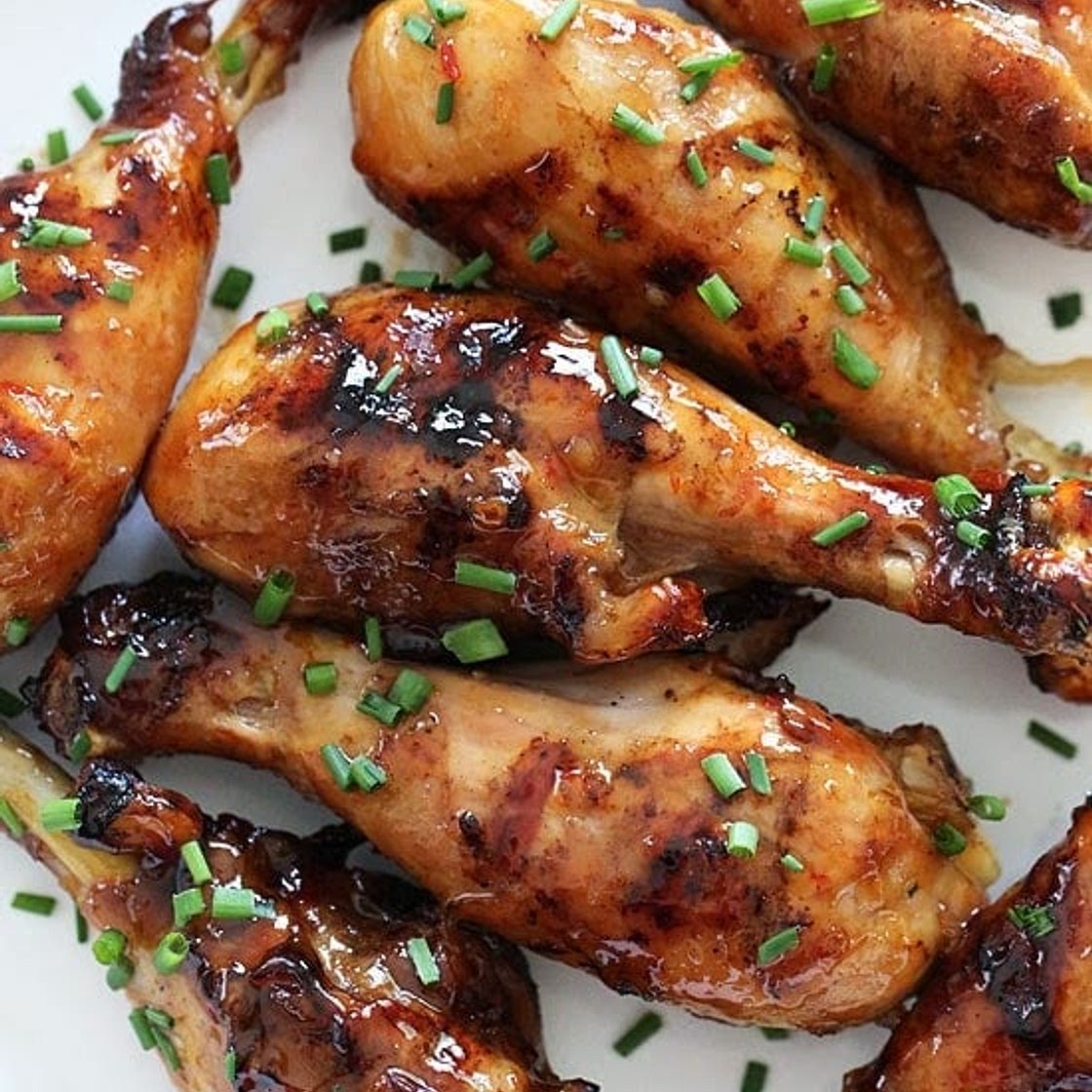 Sweet 'n Spicy Asian Glazed Grilled Drumsticks