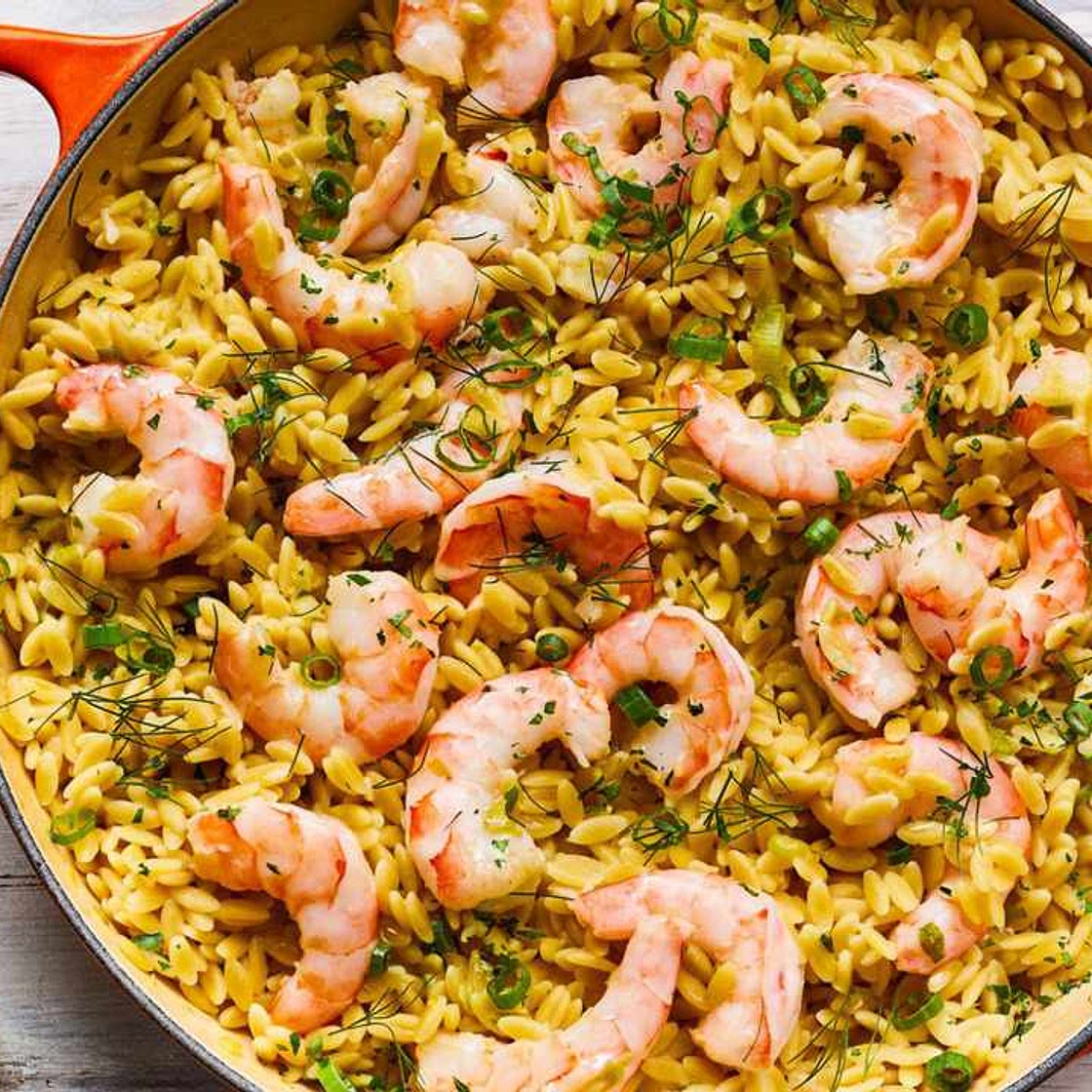 Skillet Shrimp Destin with Orzo Recipe
