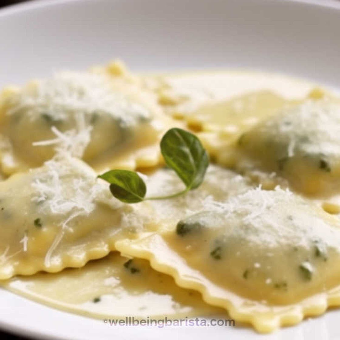 White Kimchi Ravioli Recipe with Parmesan Cream Sauce