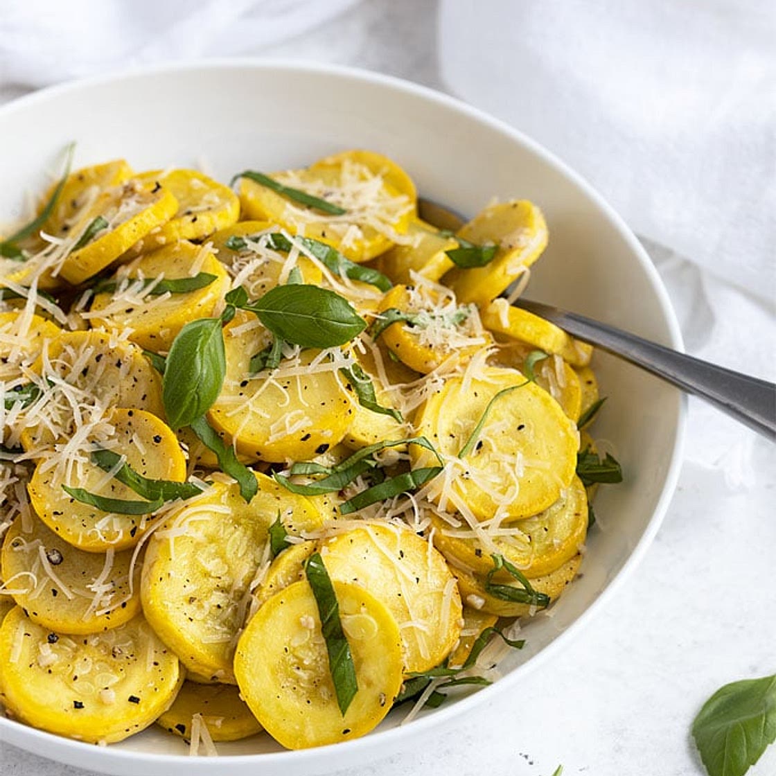 Sauteed Squash with Basil and Parmesan
