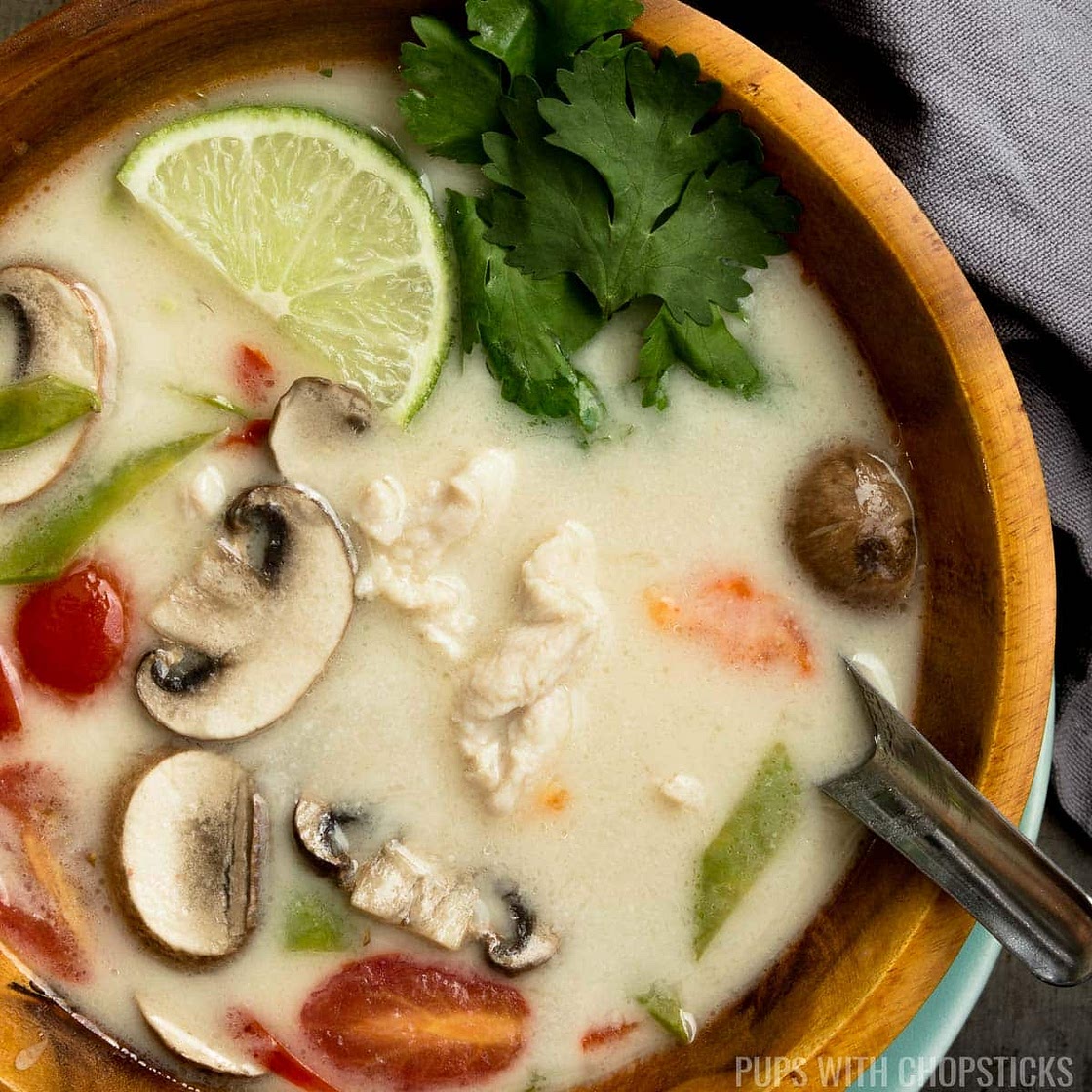 Easy Tom Kha Gai Soup (Thai Coconut Chicken Soup)
