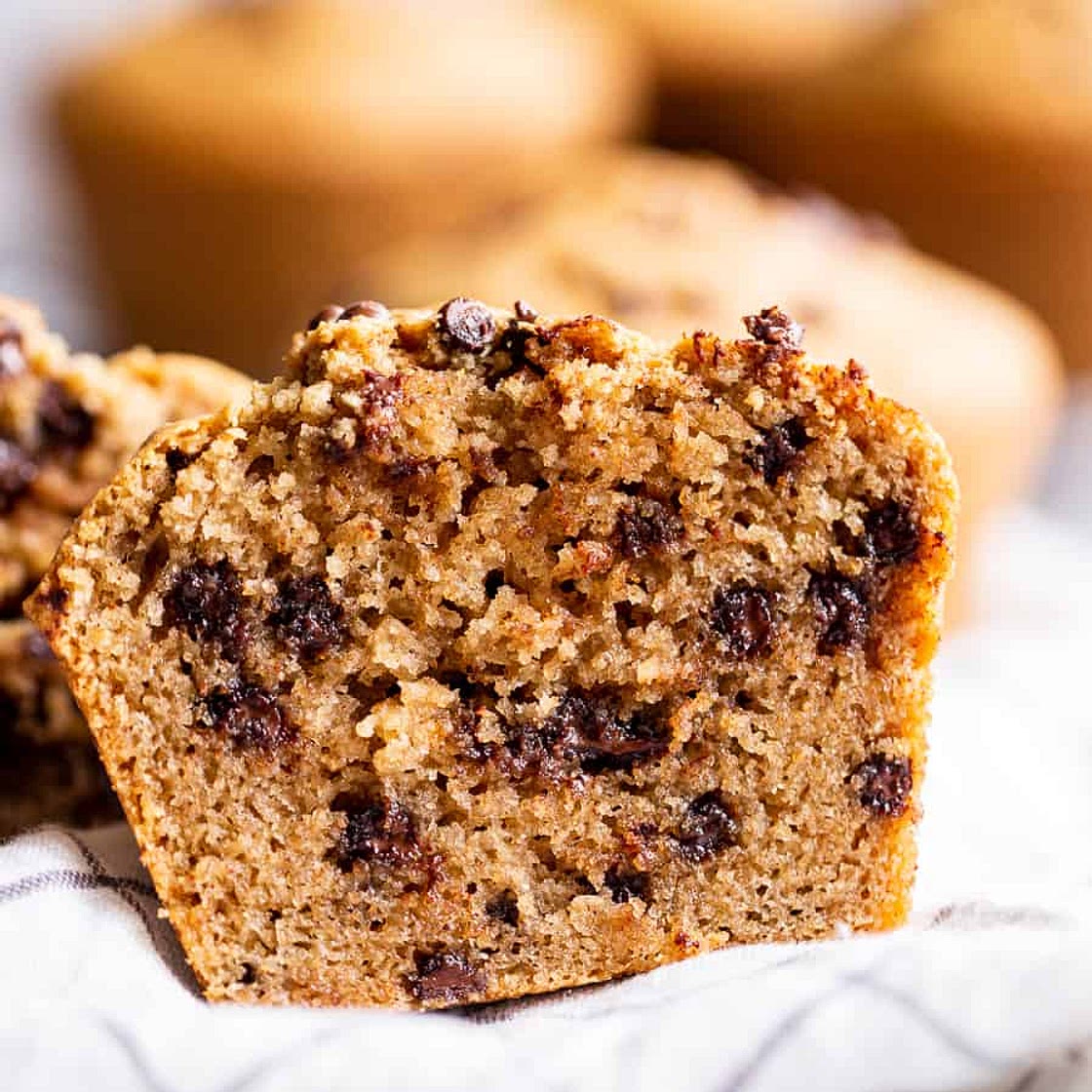 Jumbo Chocolate Chip Muffins {Paleo, Gluten Free}
