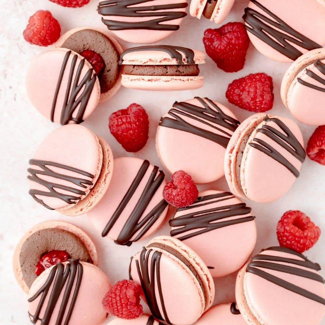Chocolate Raspberry Macarons with Chambord