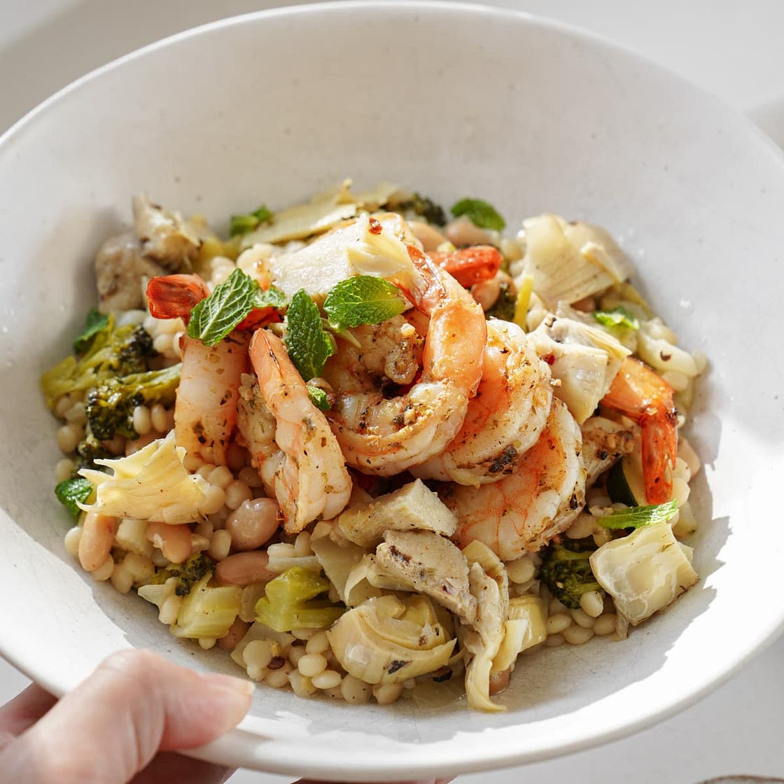 One-Pot Pearl Couscous & Shrimp