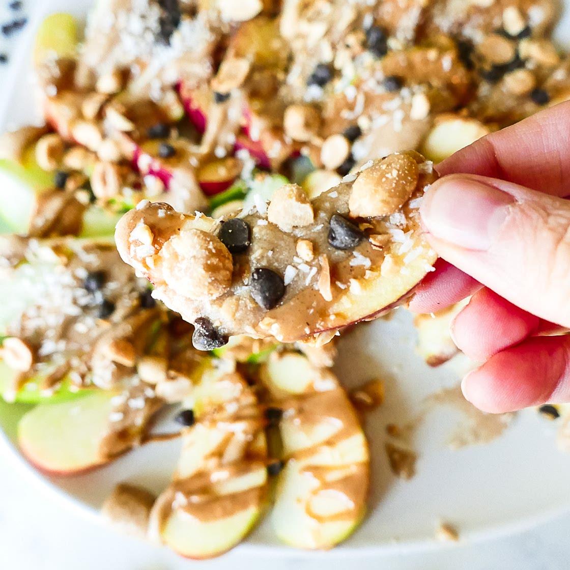 Apple Nachos with Carmel Sauce