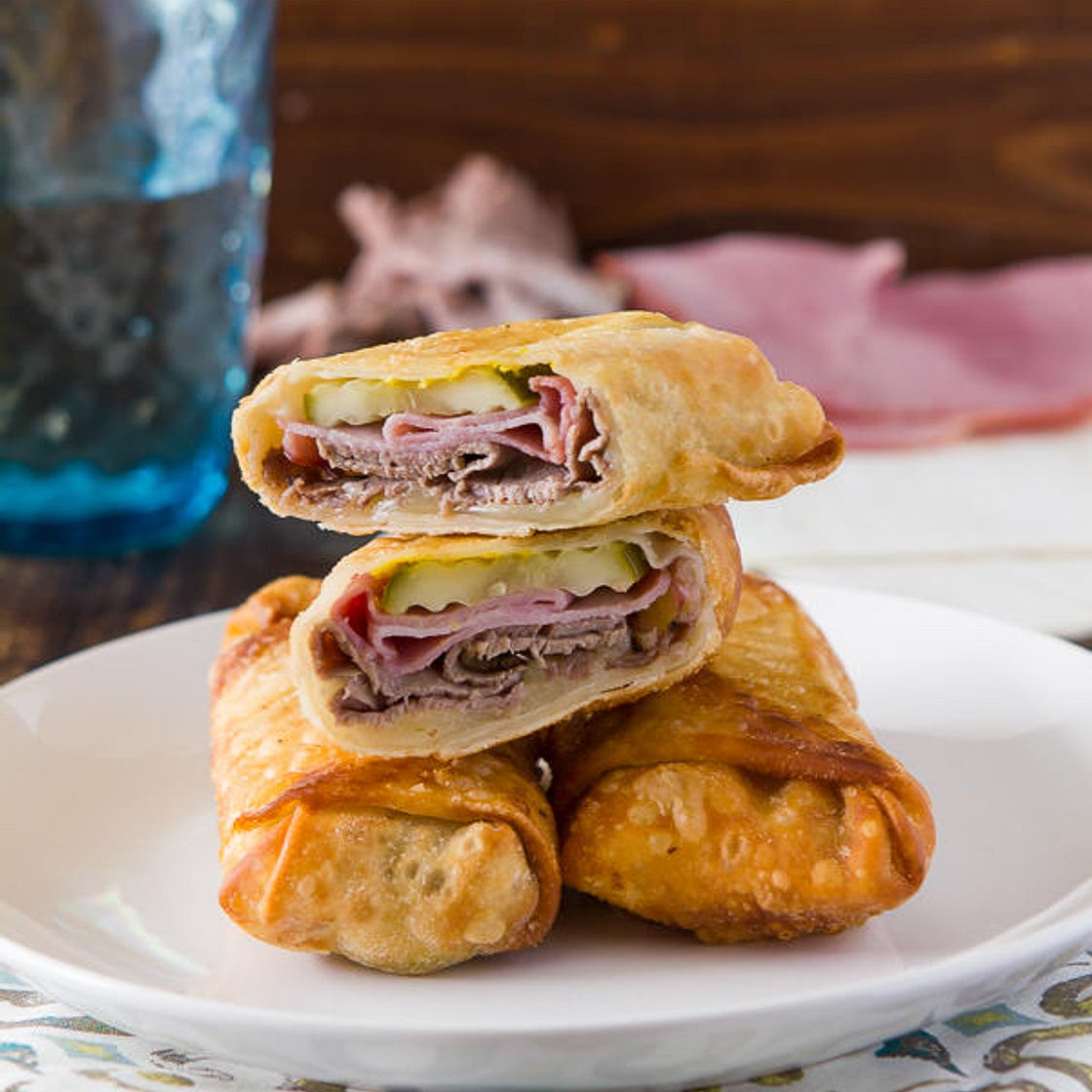 Crispy cuban egg rolls