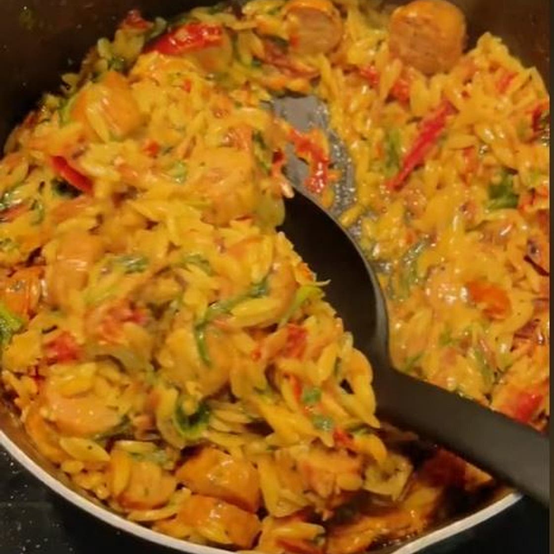 Easy, Creamy Chicken Sausage Orzo