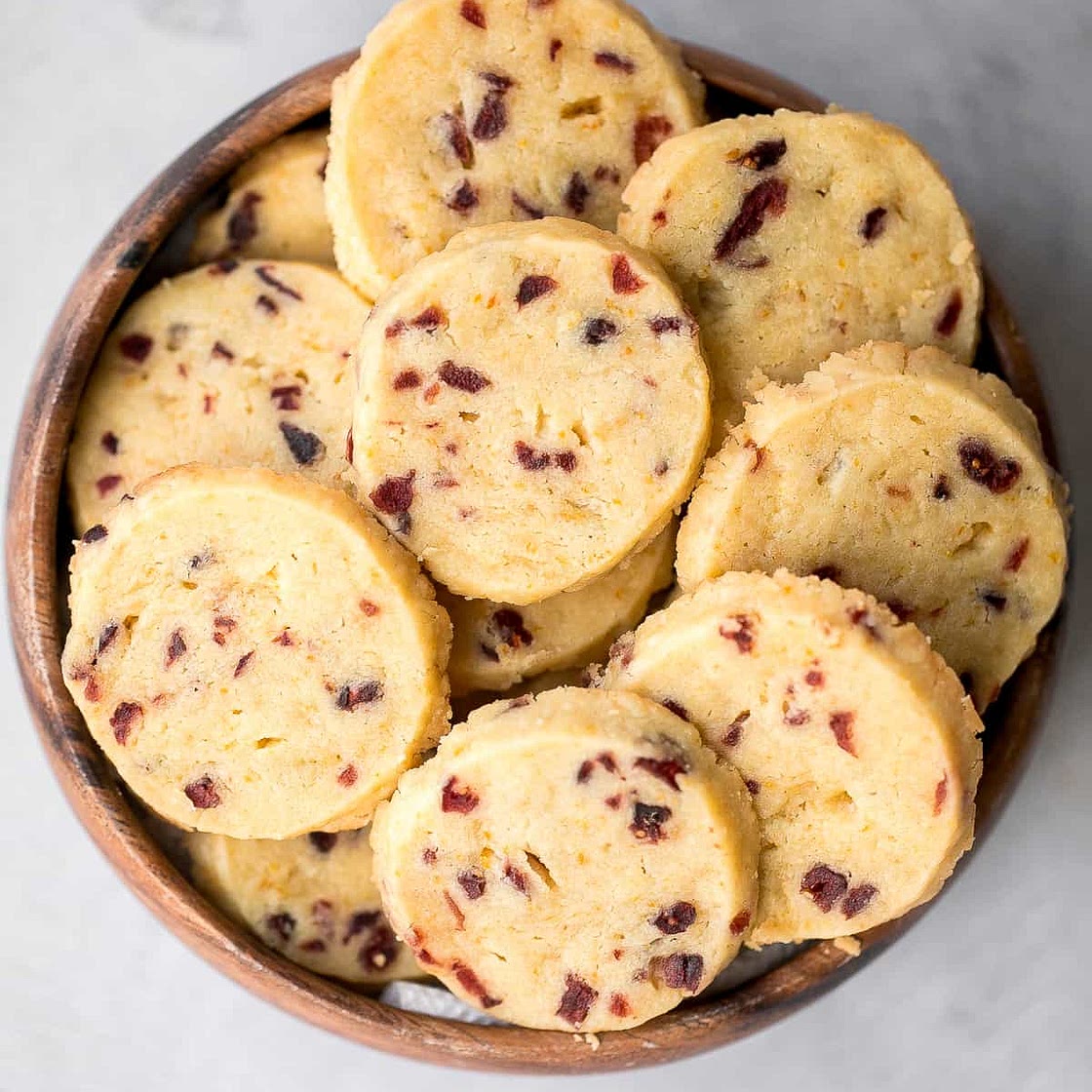 Cranberry Orange Shortbread Cookies
