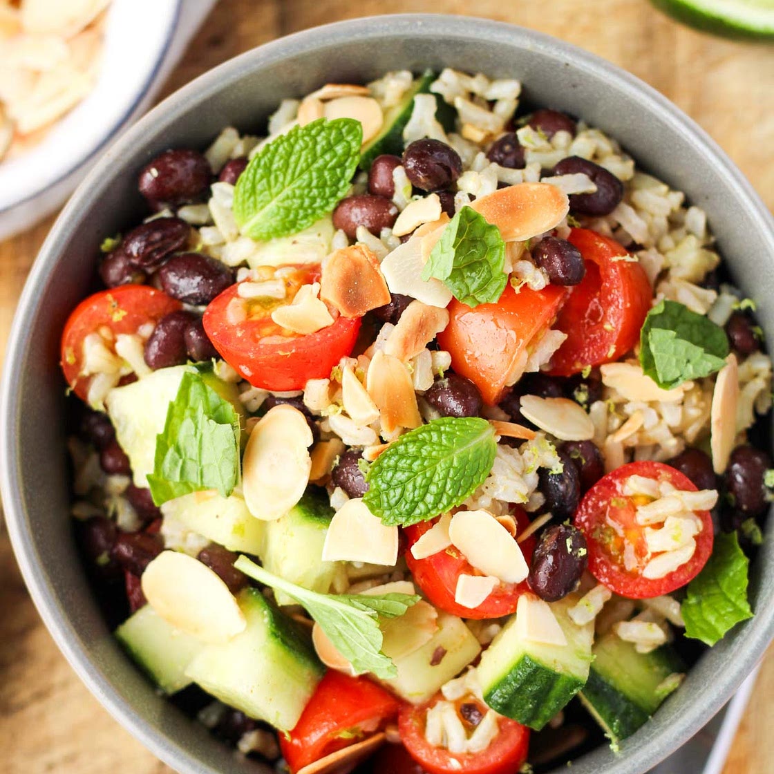 Brown Rice and Black Bean Salad with Lime Dressing