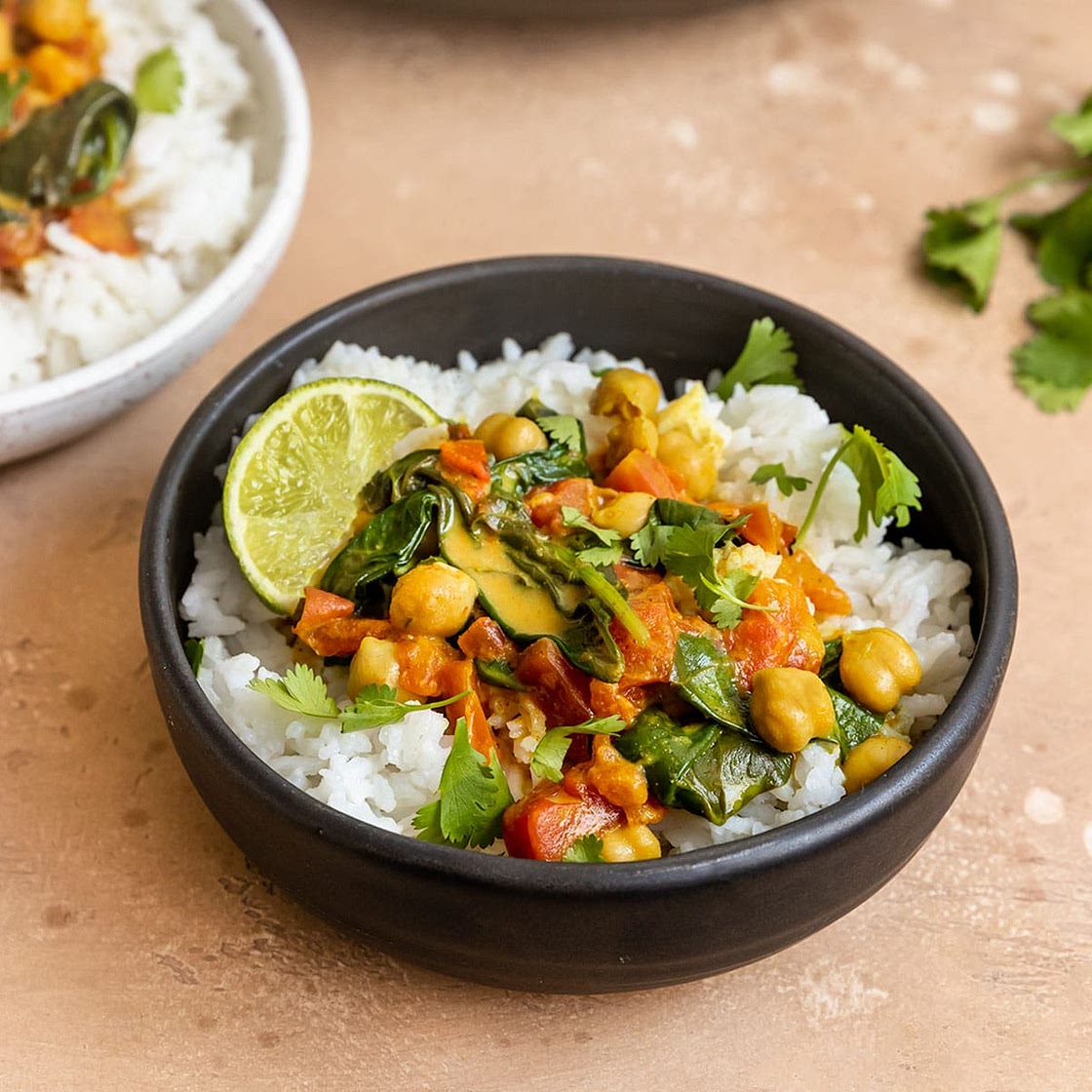 Chickpea Tomato Spinach Curry