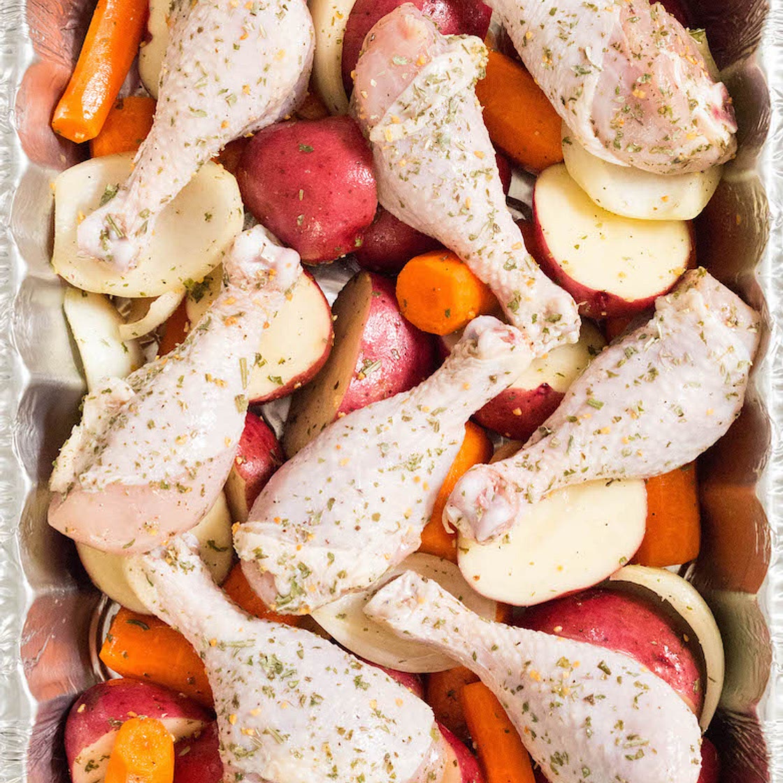 Freezer Italian Herb Roasted Chicken & Potatoes Recipe