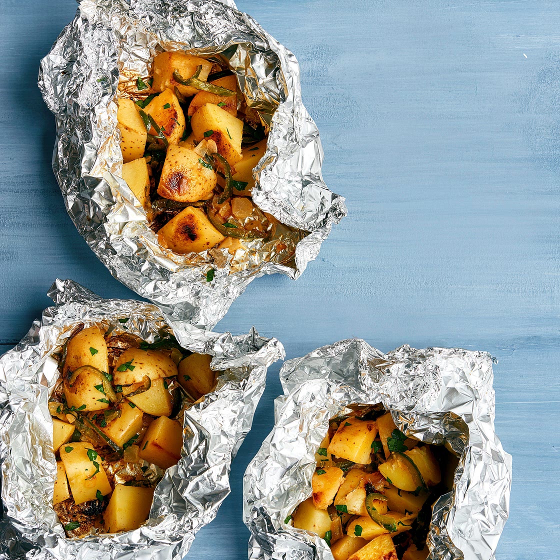 Poblano-Potato Bundles