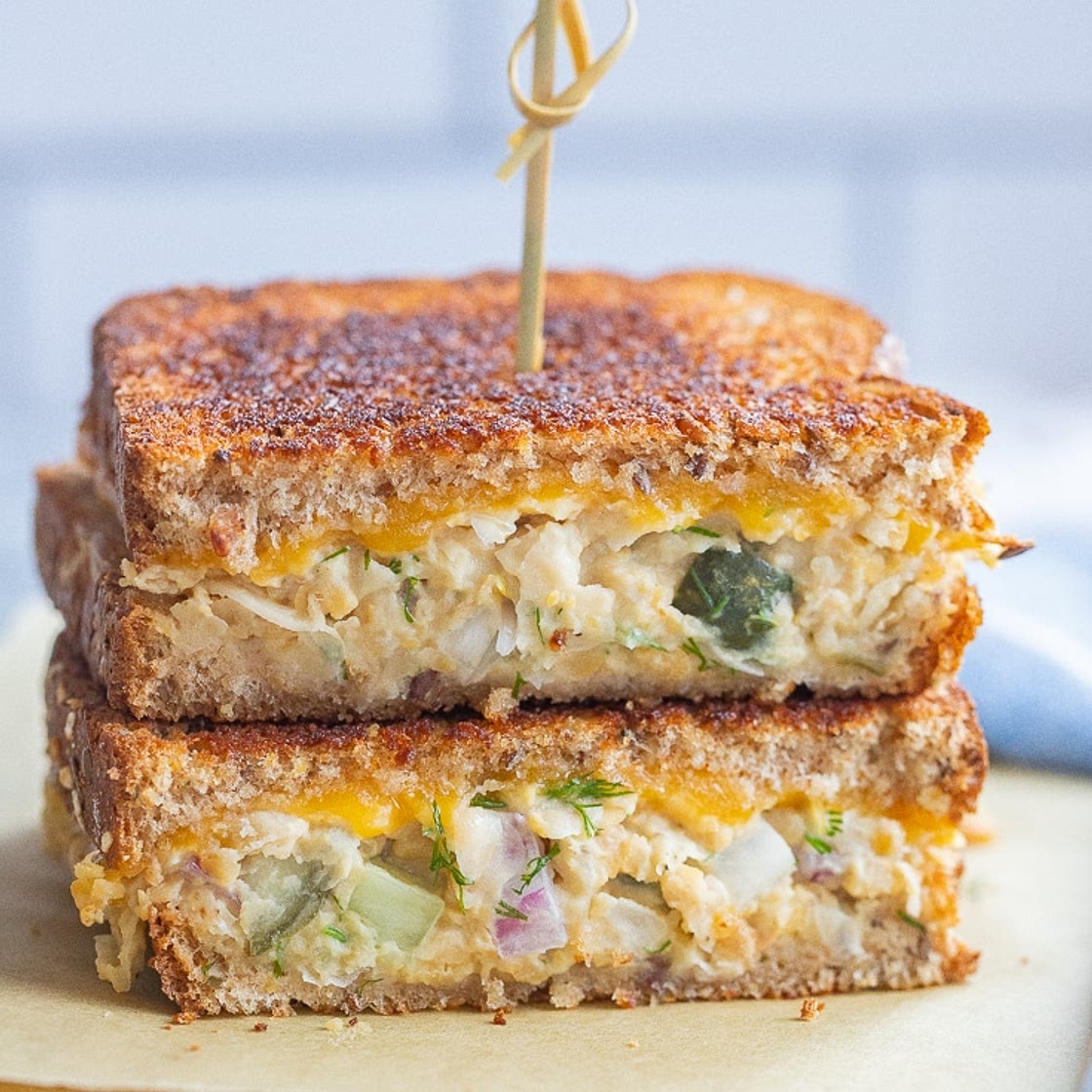 Chickpea Salad Melts (Vegetarian Tuna Melts)