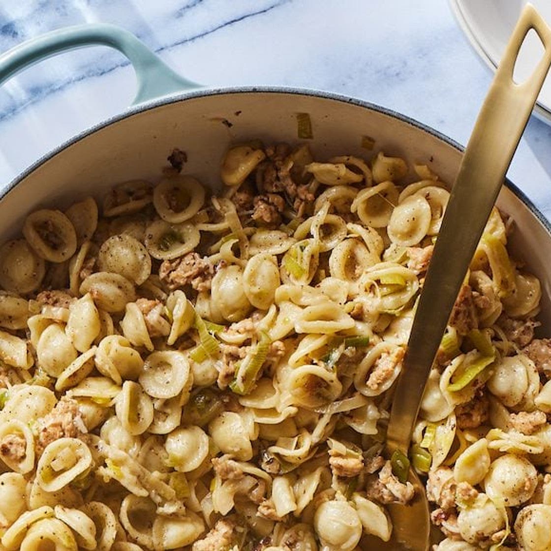 Sausage and Leek Orecchiette