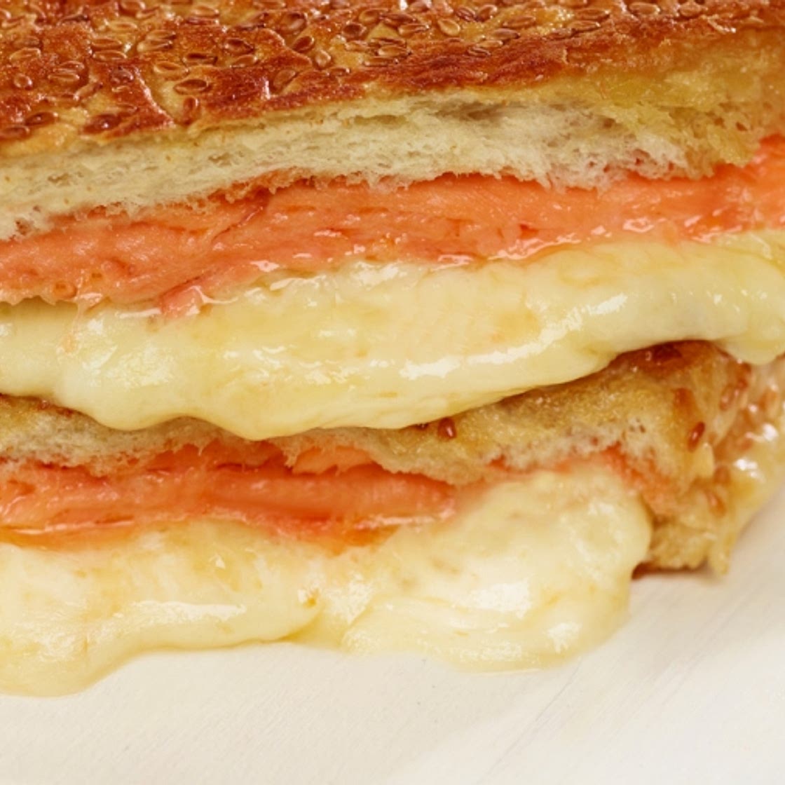 Smoked Salmon Grilled Cheese with Maple Marinated Apricots