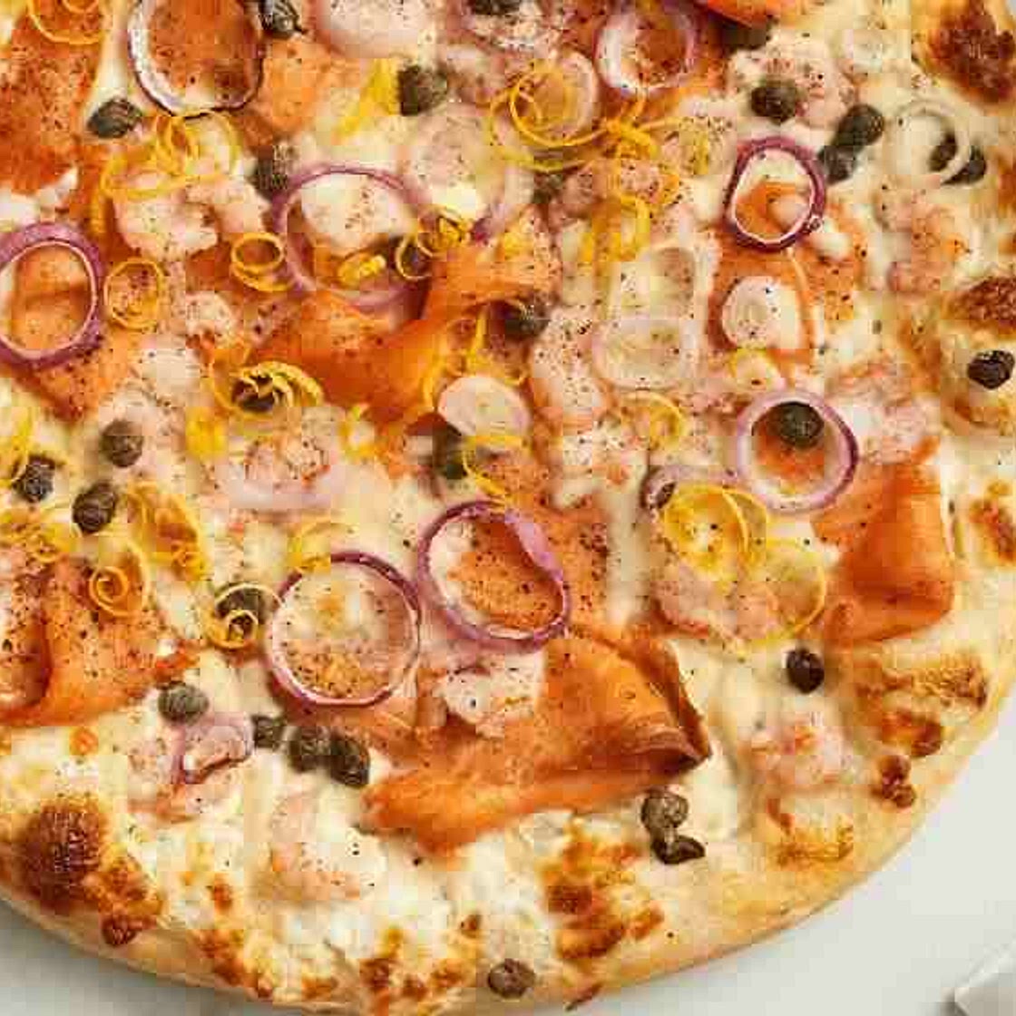 Smoked Salmon and Nordic Shrimp Pizza
