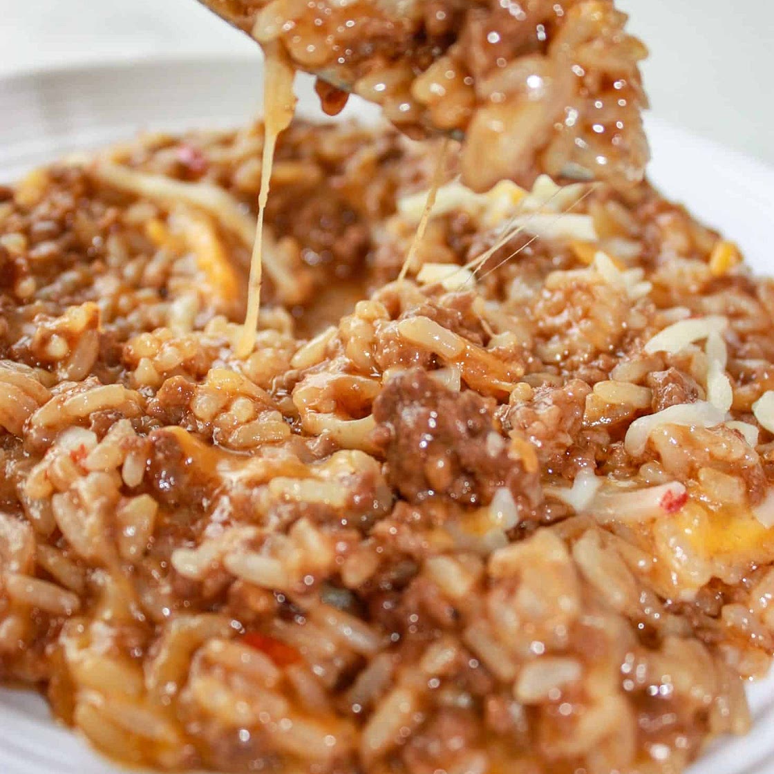Instant Pot Cheesy BBQ Ground Beef and Rice