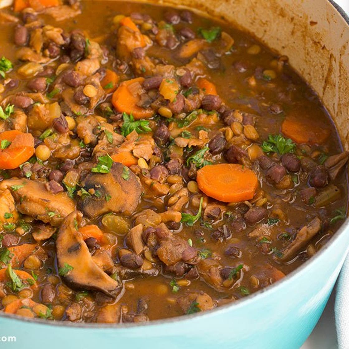 Vegan Mushroom and Adzuki Bean Stew Recipe