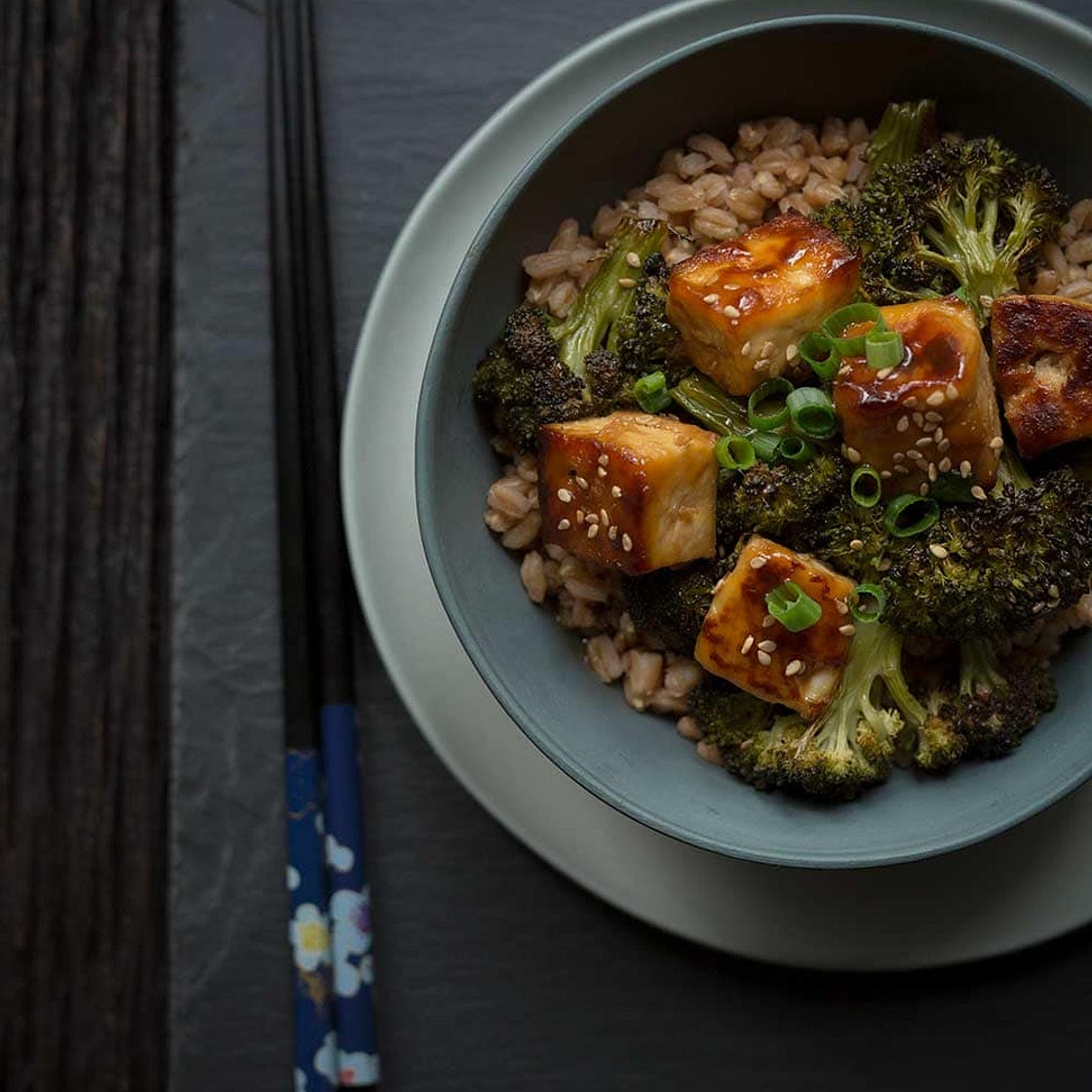 Crispy Baked Tofu with Broccoli