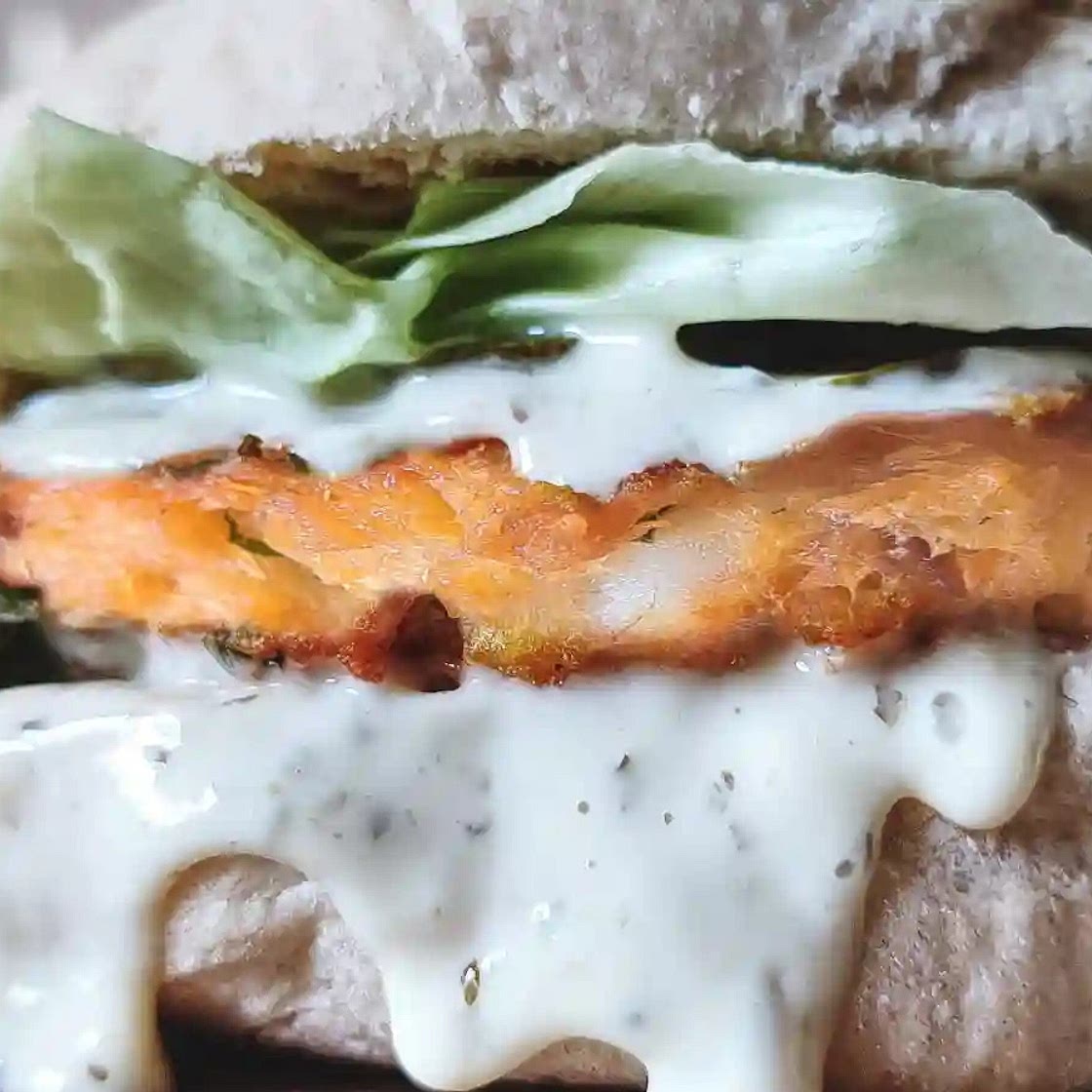 Amazing Homemade Salmon Burger with Tartar Sauce