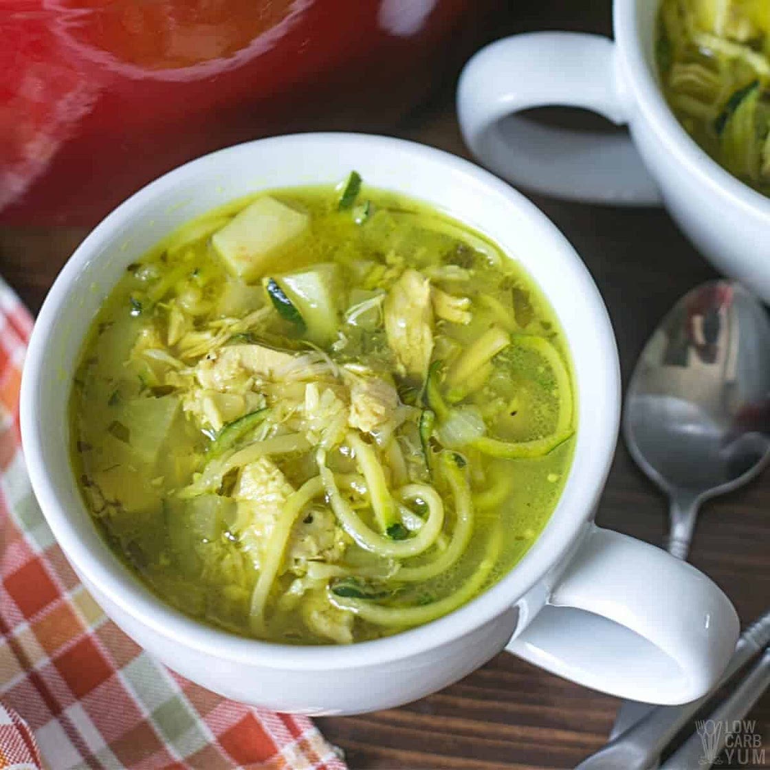 Low Carb Chicken Noodle Soup - AIP Paleo
