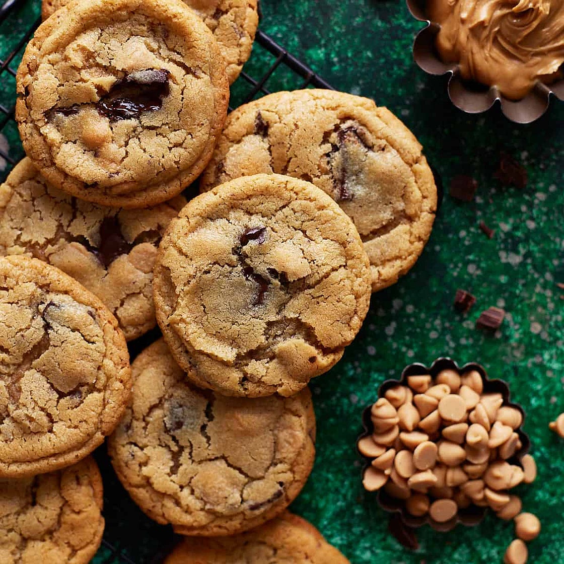 Soft and Chewy Peanut Butter Chocolate Chip Cookies