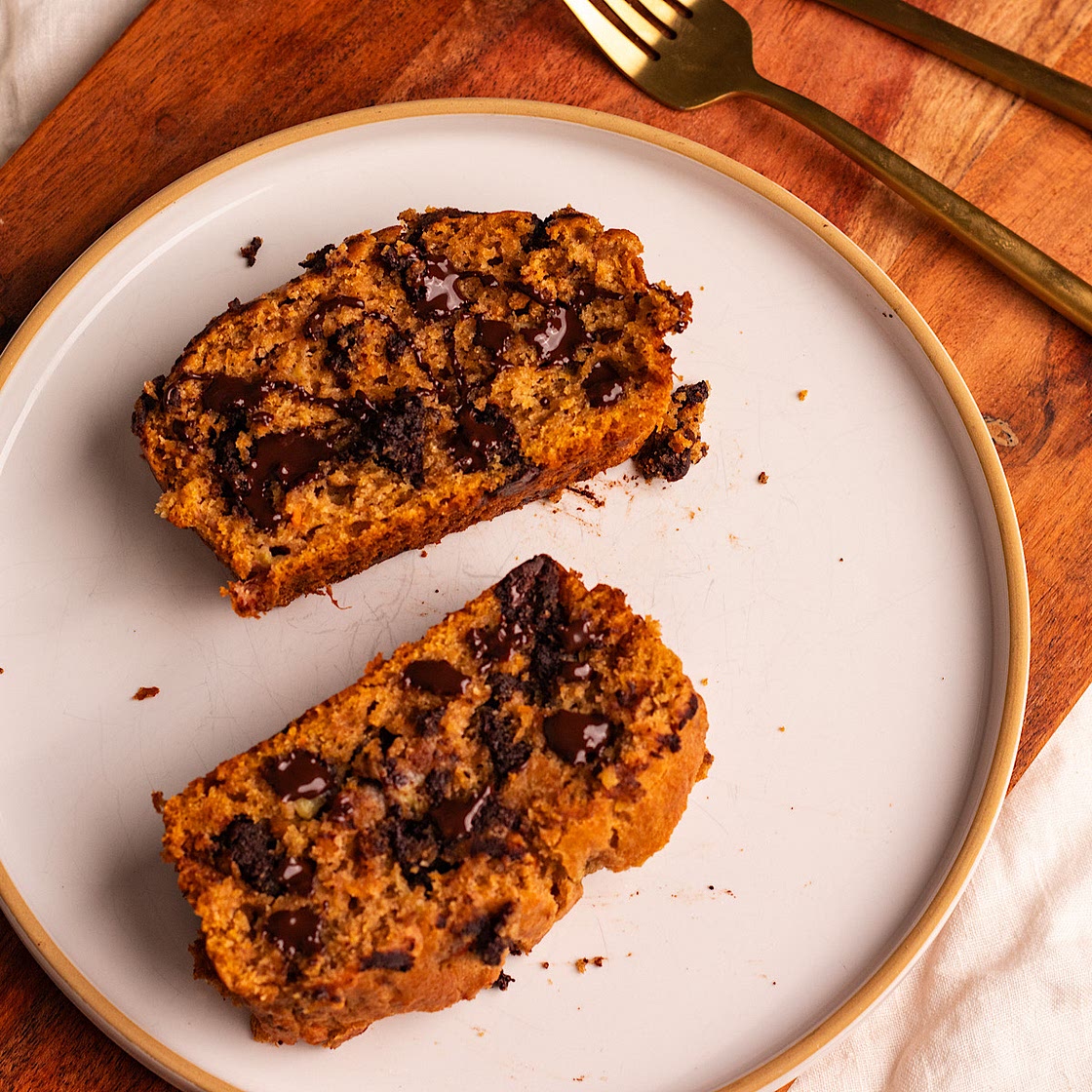 Vegan Sweet Potato Banana Bread with Avocado Oil