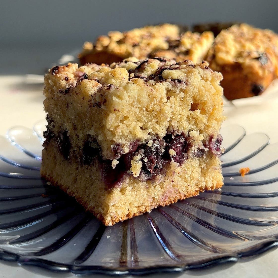 Blueberry Eggnog Coffee Cake