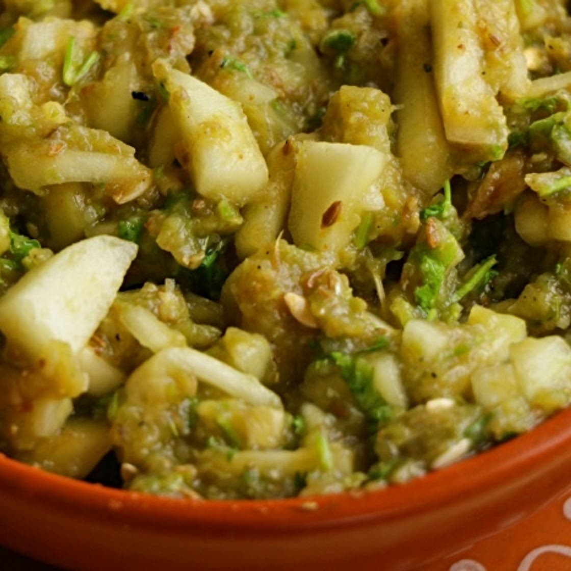 Roasted Brinjal Cucumber Chutney