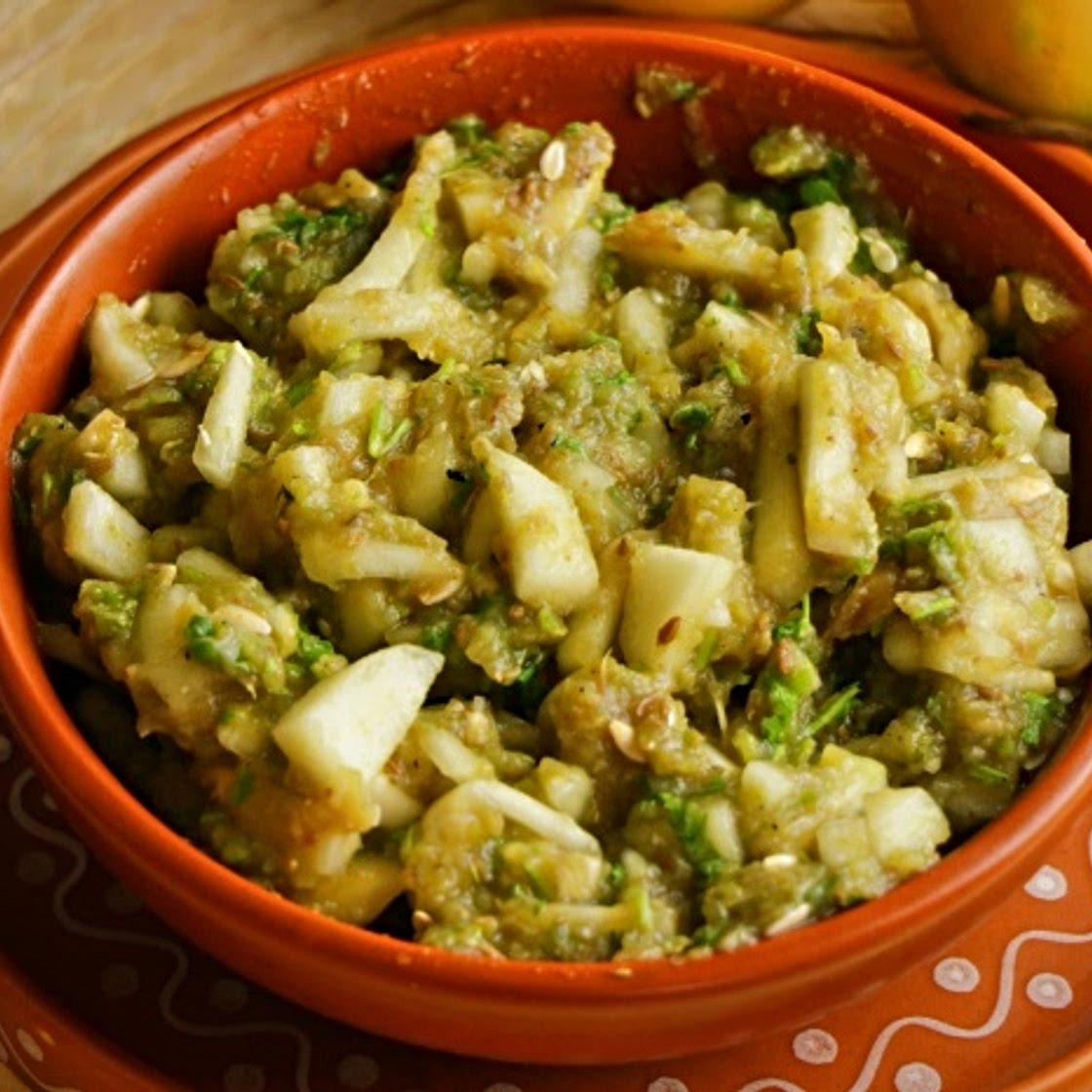 Roasted Brinjal Cucumber Chutney