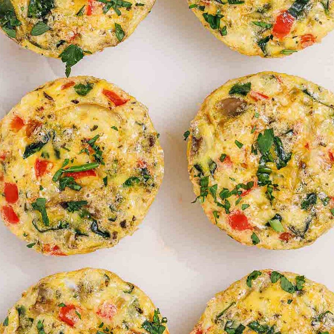 Spinach + Mushroom Egg Muffins