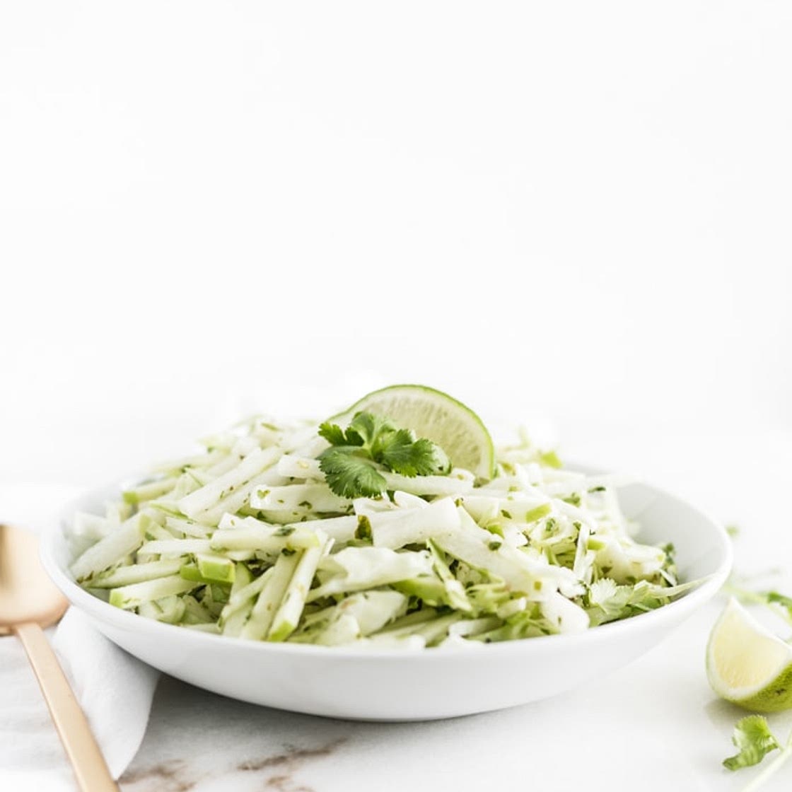 Green Apple Jicama Slaw with Cilantro Mint Vinaigrette