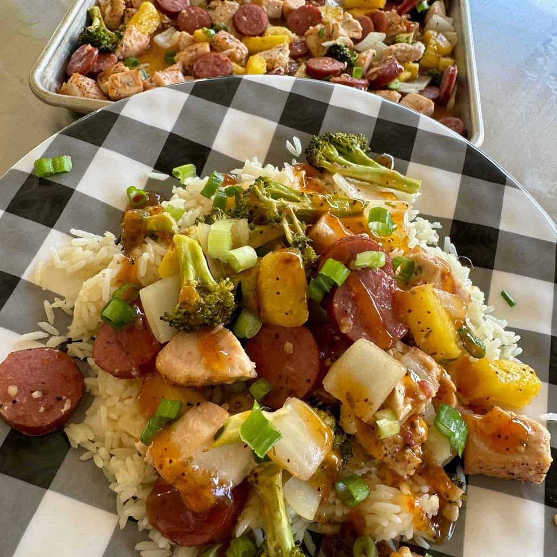 Sweet Onion Teriyaki Sheet Pan Meal