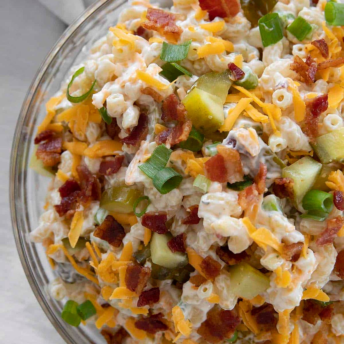 Dill Pickle Bacon Ranch Pasta Salad