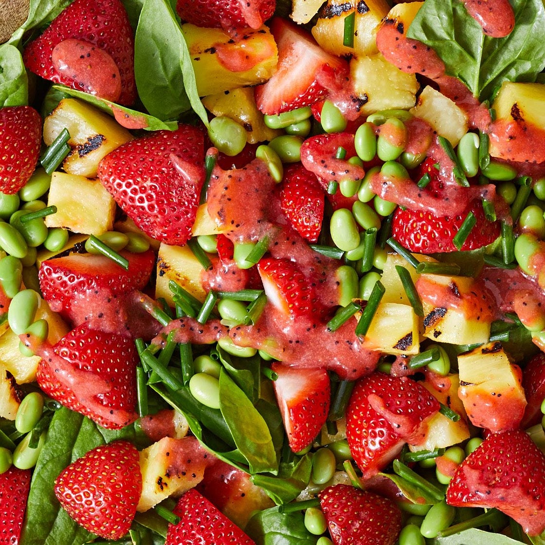 Spinach, Pineapple, and Strawberry Salad