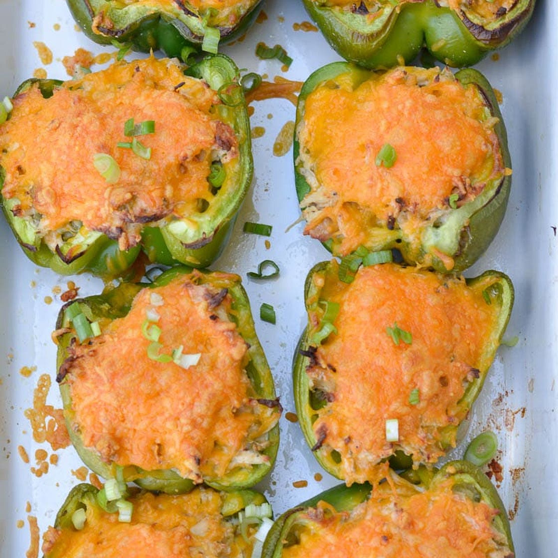 Green Chile Chicken Stuffed Peppers