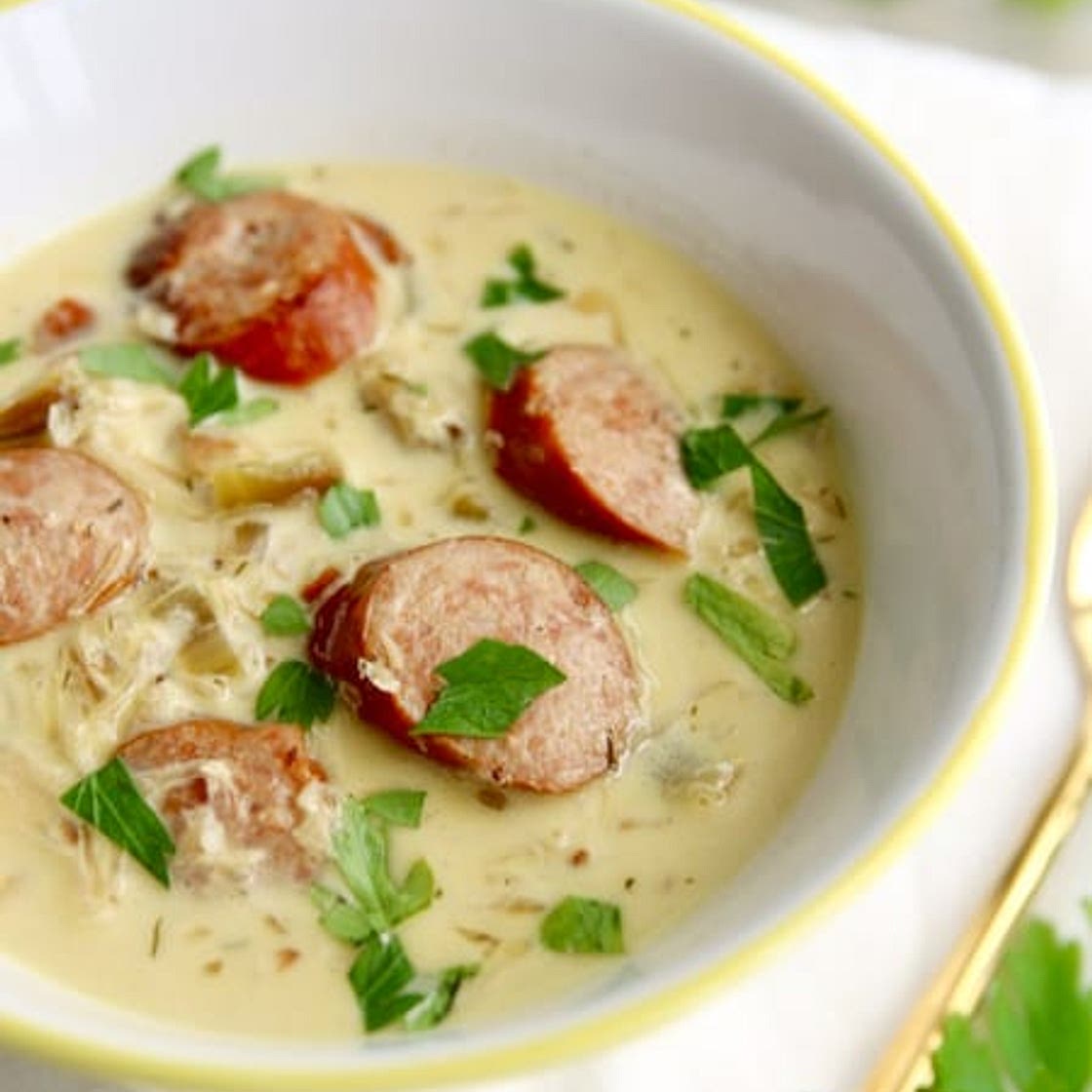 Creamy Sauerkraut and Sausage Soup