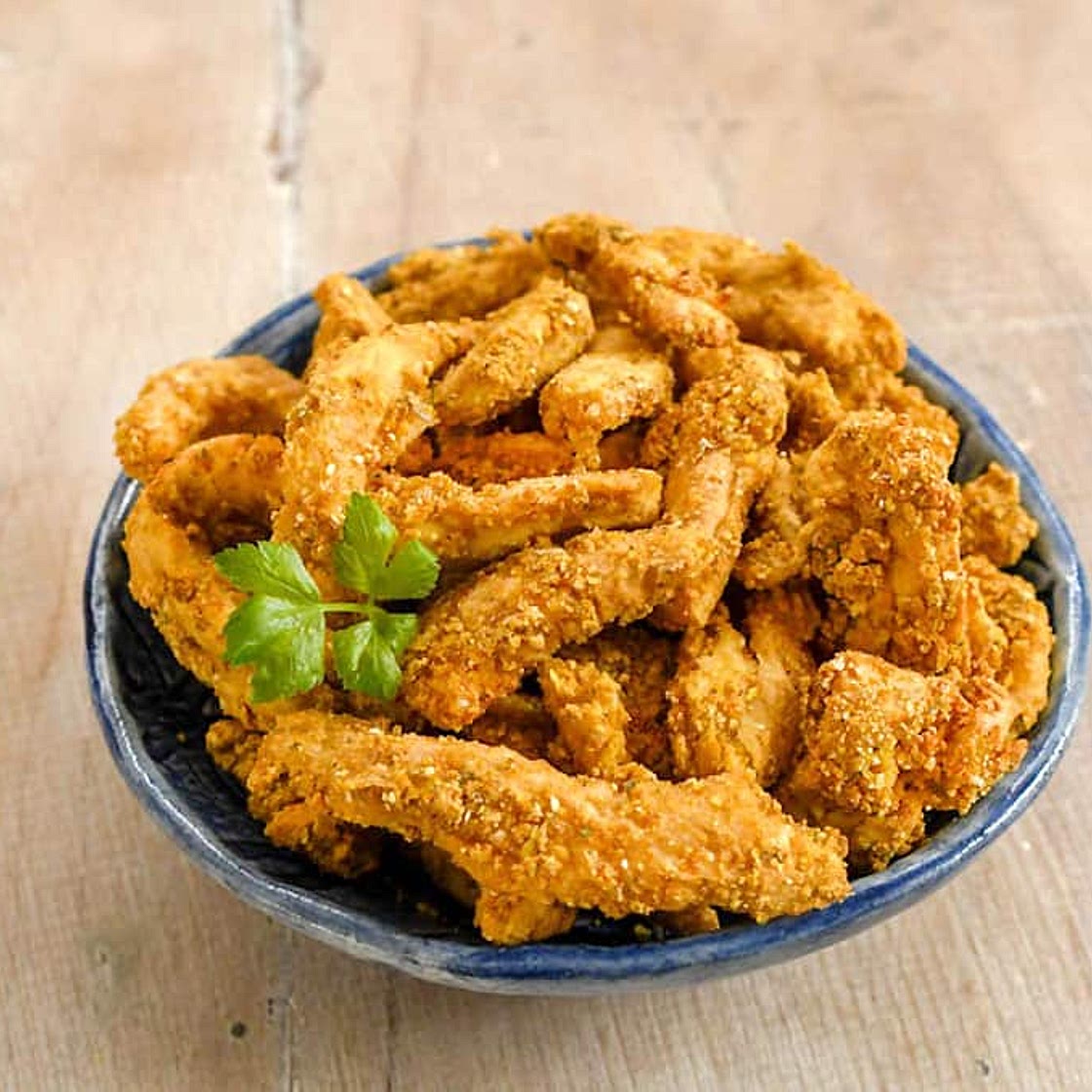 Vegan Air Fryer Southern Fried “Chicken” Soy Curls