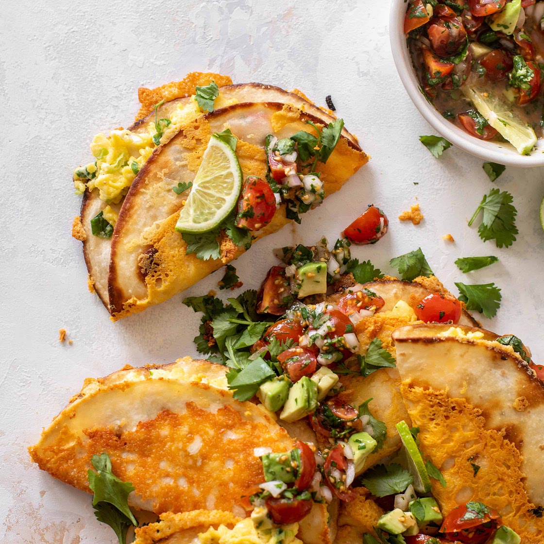 Crispy Cheesy Breakfast Tacos
