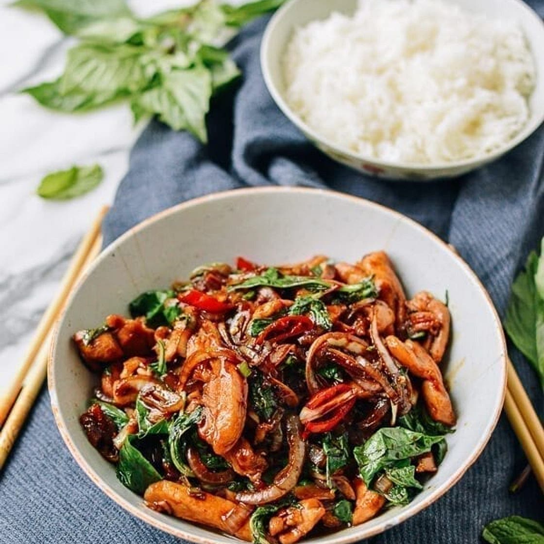 Thai Chicken Stir-fry with Basil & Mint