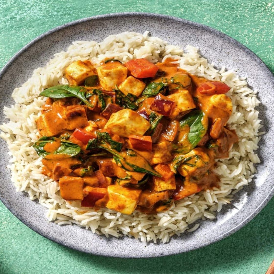 Kadai-Style Paneer with Peppers and Garlicky Basmati Rice