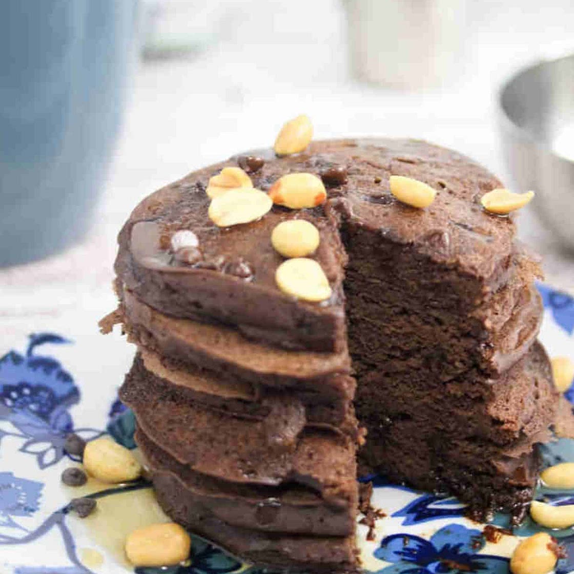High Protein Chocolate Pancakes