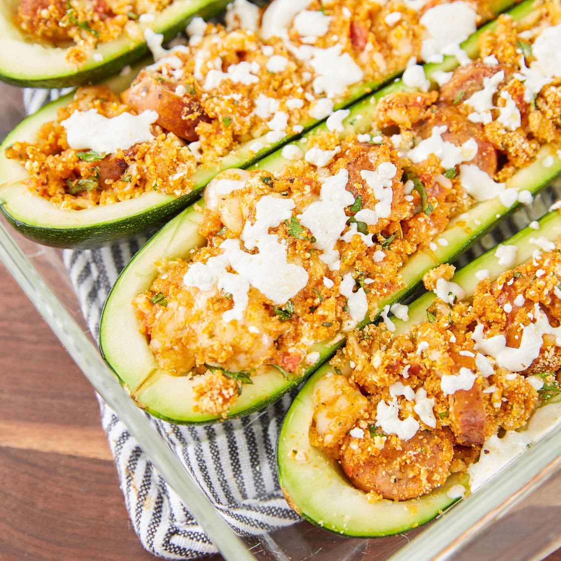 Italian Sausage Stuffed Zucchini